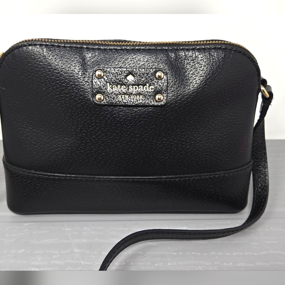 Kate Spade Bay Street Hanna Black Leather Crossbody Purse - Picture 2 of 14